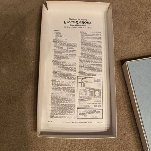 Go For Broke 1985 Board Game Selchow & Righter Board Game - Picture 12 of 14